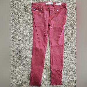 Guess Women's Vibrant Red Low Rise Skinny Jeans Size 26